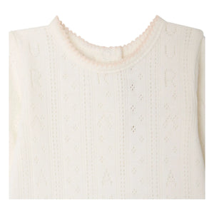 Bonpoint - Conjunto de camiseta y leggings de algodón orgánico Leandra Pointelle | Blanco