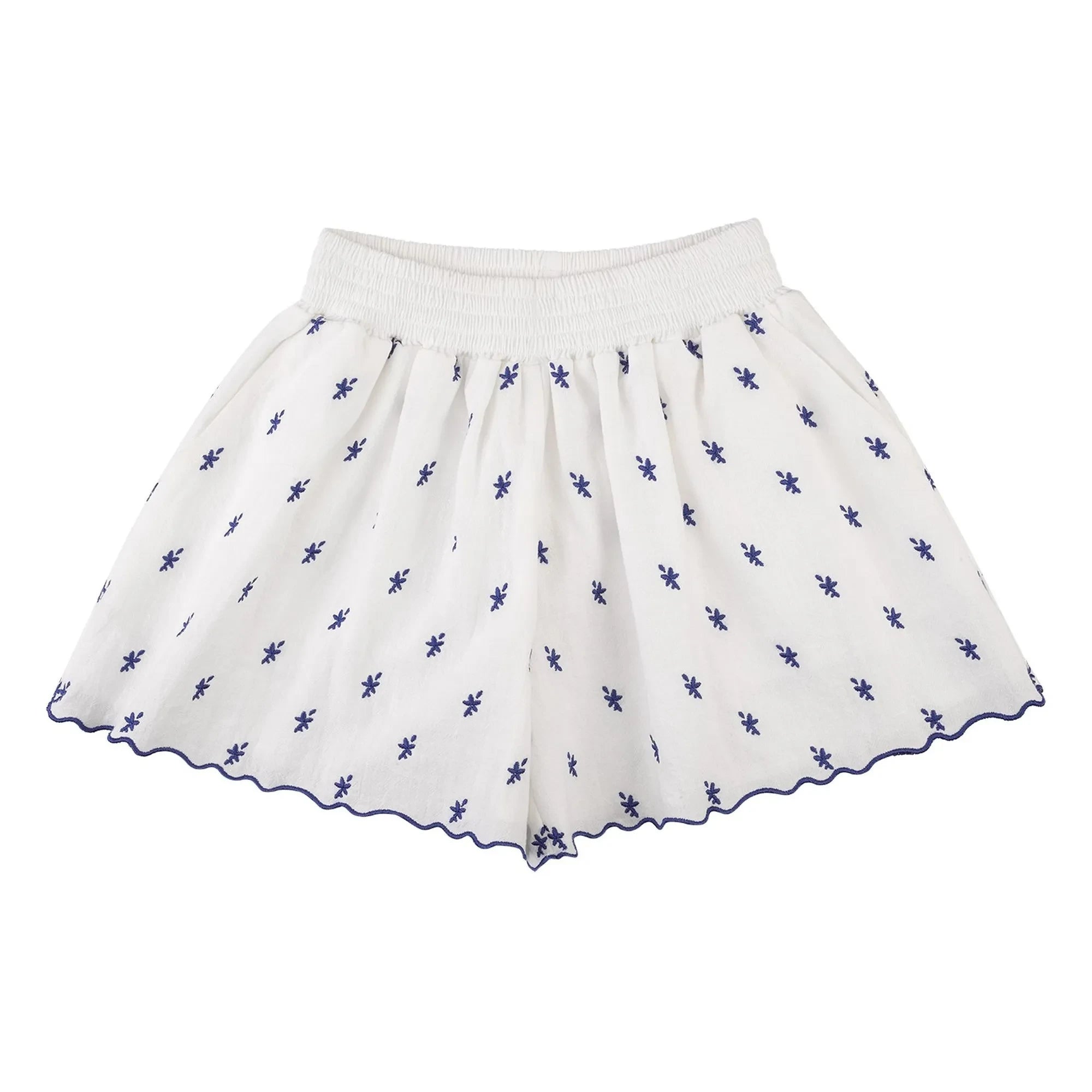 THE LiTTLE POETS - Deolinda Shorts Bordados con Flores | Blanco