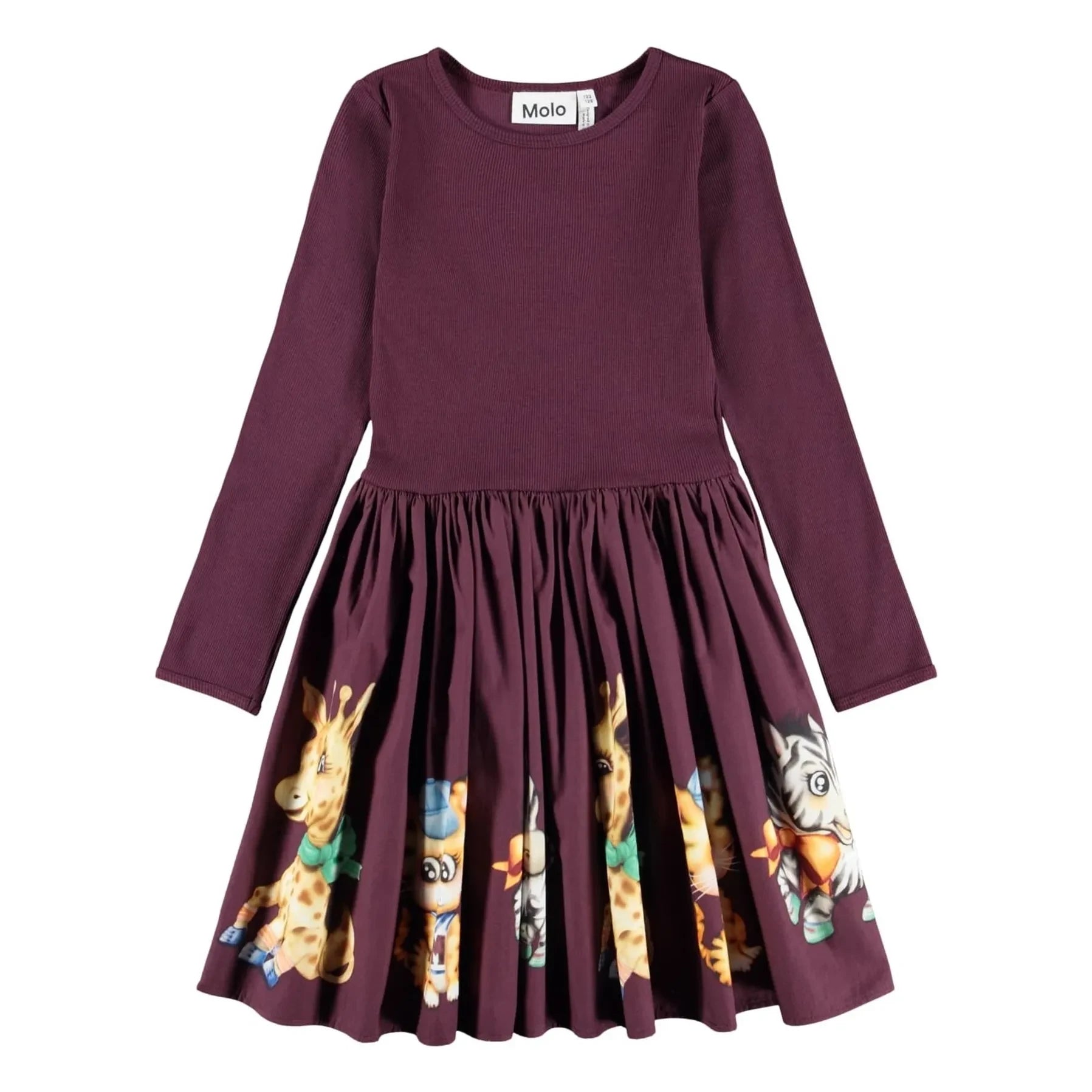 Vestido de algodón orgánico Molo - Cassie Tigers | Granate
