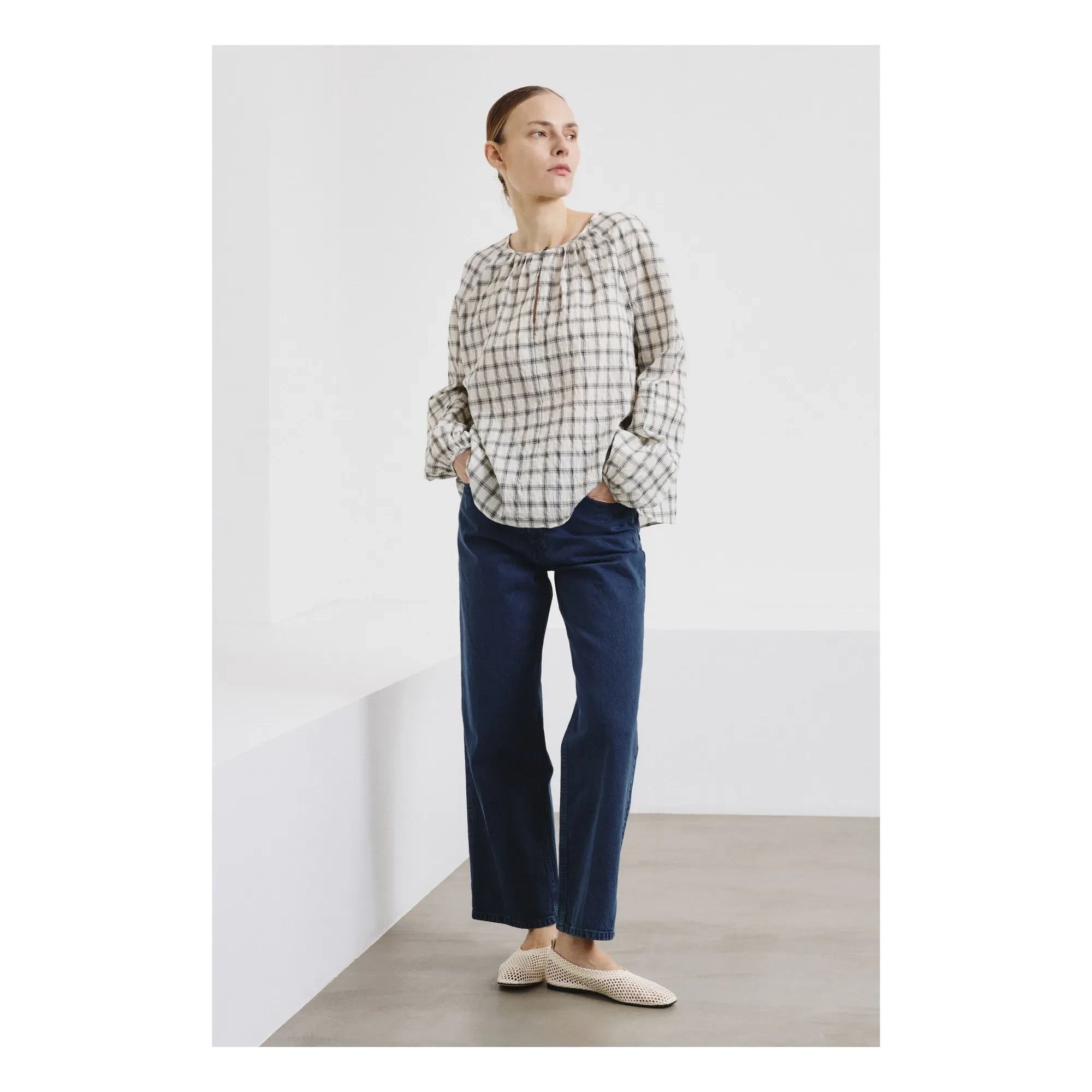 Pomandère - Blusa de rayas de algodón | Crema