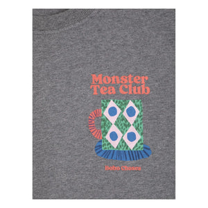 Bobo Choses - Monster Mug Pamuk Tişört | Gri melanj