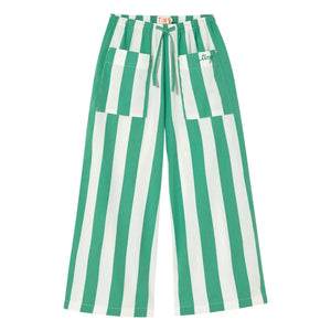 Tinycottons - Pantalón pequeño a rayas verdes