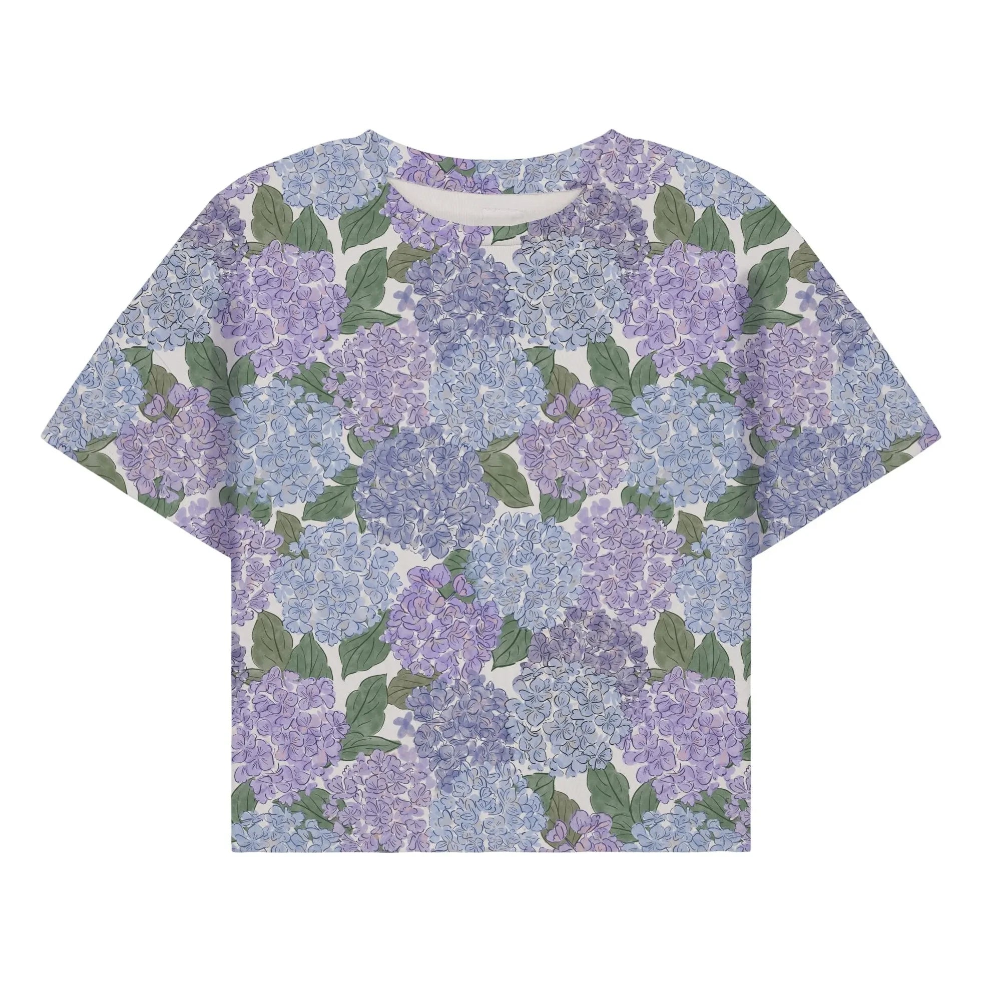 Studio Bohème - Top corto Flow con estampado floral de algodón orgánico | Lila