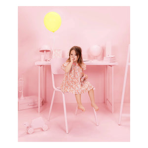 Bonton - Vestido fruncido de avellana floreada | Rosa