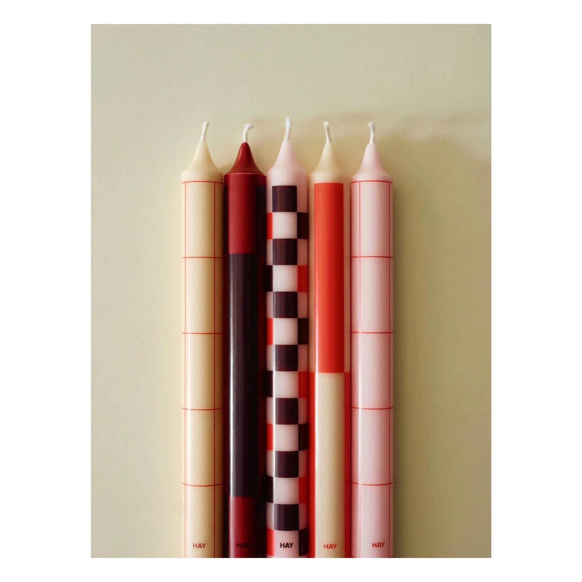 Hay - Velas estampadas - Set de 4 | Rojo