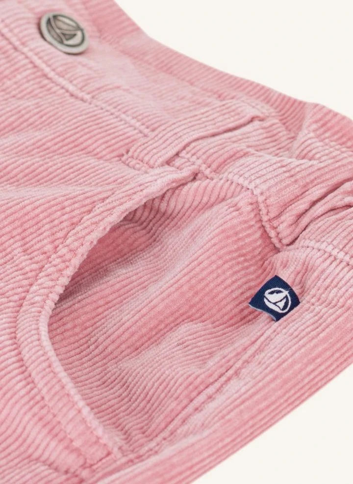 Petit Bateau - Pantalón paperbag pana algodón orgánico | Rosa