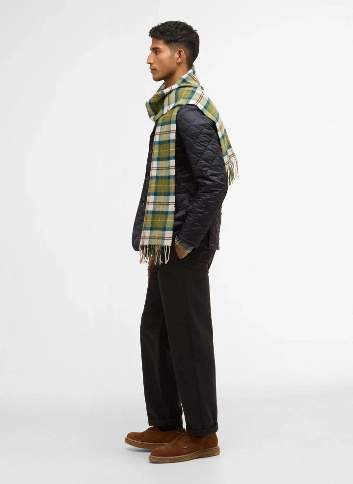 Barbour - Chal tartán de lana | Heather Green