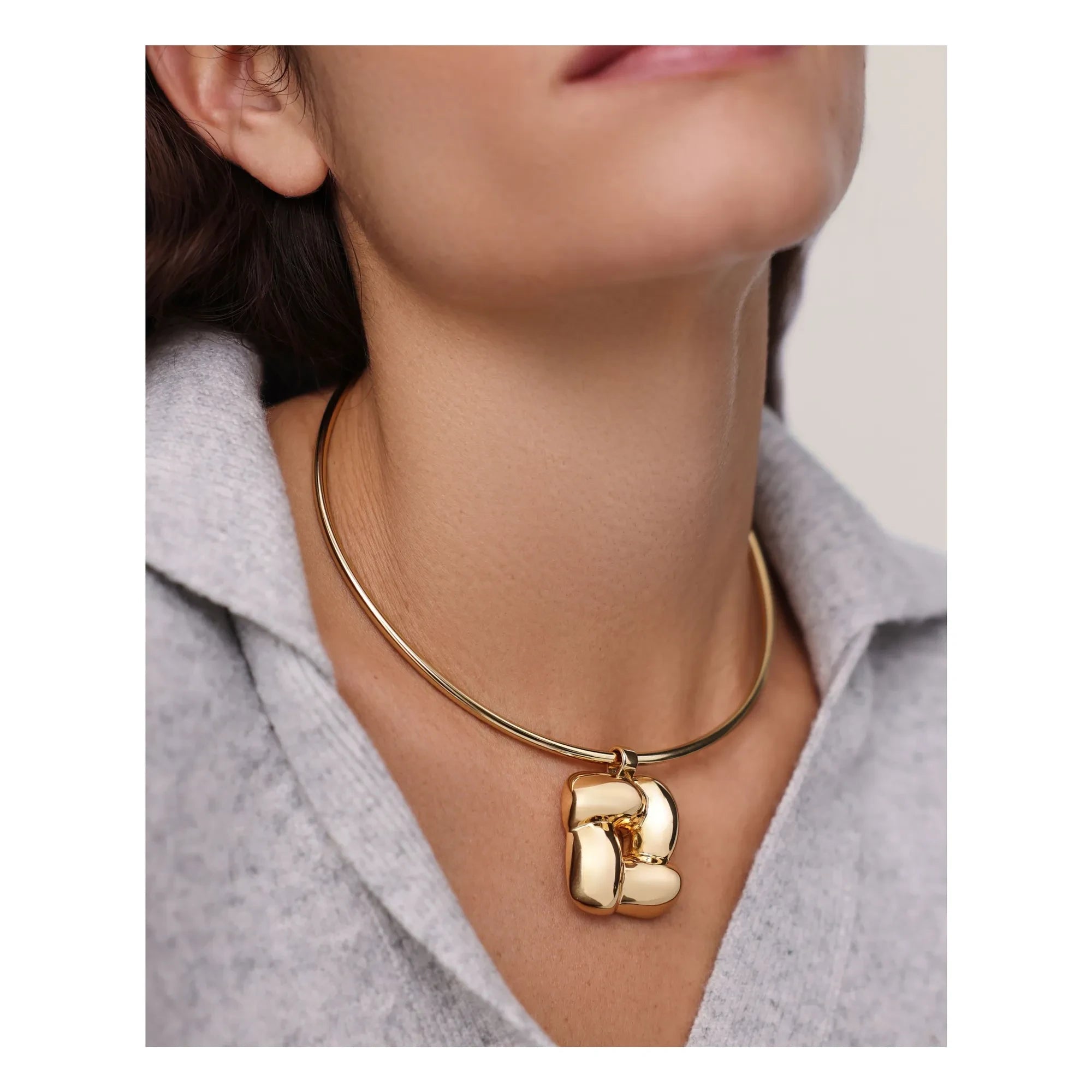Jenny Bird - Collar Cuadrado Trenzado | Dorado