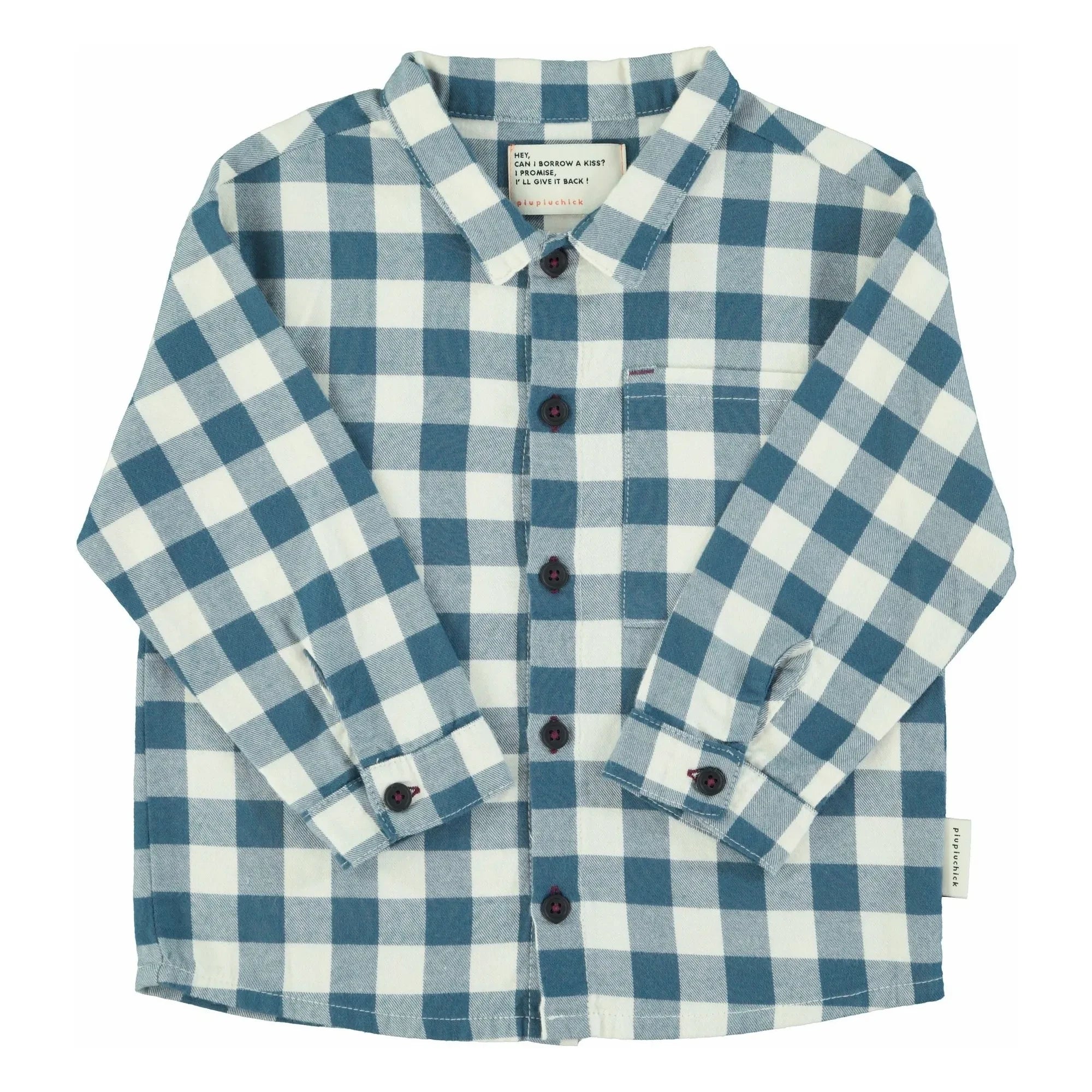 Piupiuchick - Camisa de cuadros de algodón orgánico | Azul