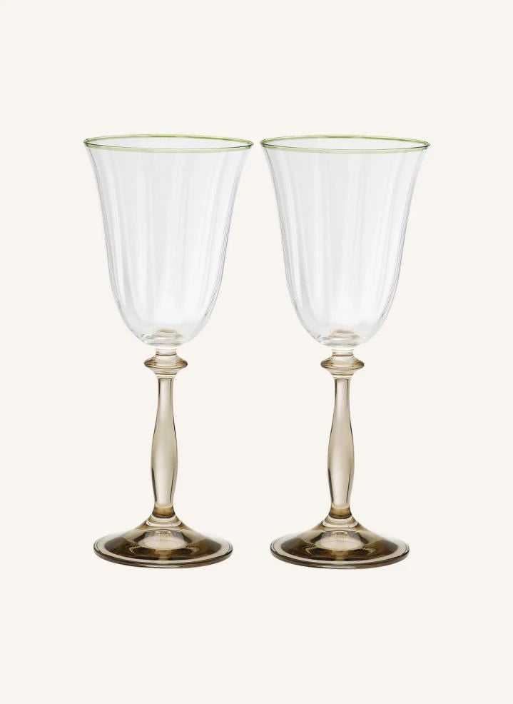 Anna + Nina - Lily Optik Copas de Vino - Set de 2 | Oro