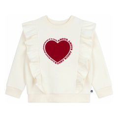 Petit Bateau - Sudadera de volantes con corazón | Crudo