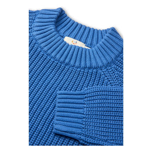 Copenhagen Colors - Suéter de algodón orgánico acanalado | Azul cerúleo