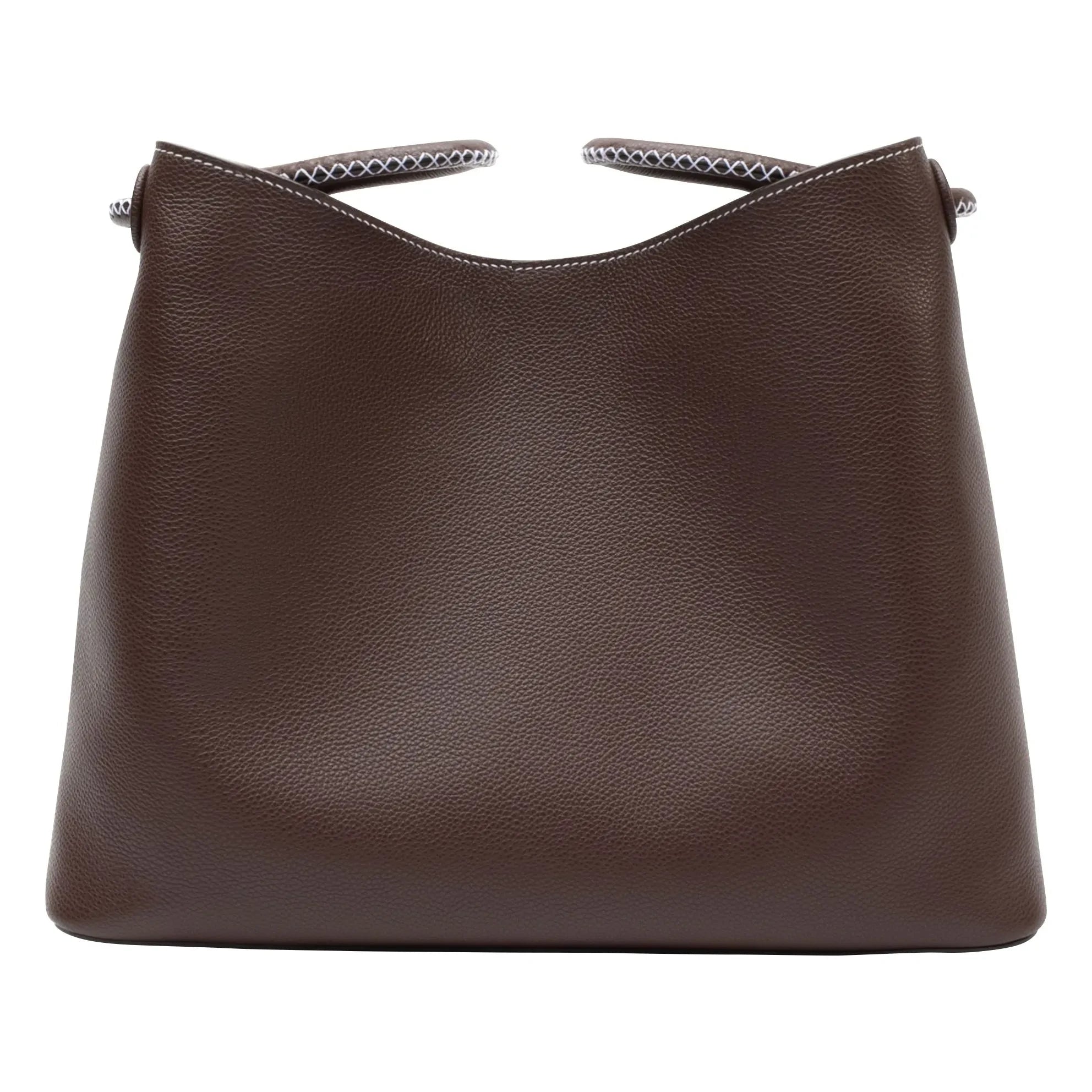 Elleme - Bolso de cuero graneado Vosges | Marrón oscuro