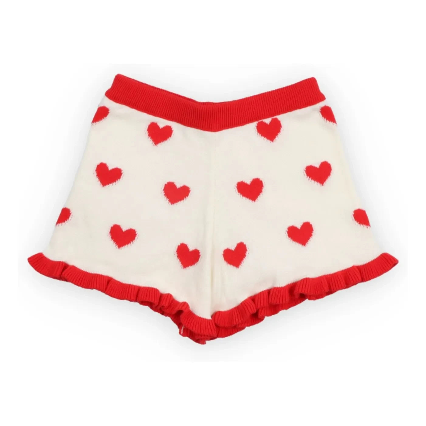 the new society - Maqui Hearts Pantalón Corto Jacquard | Blanco