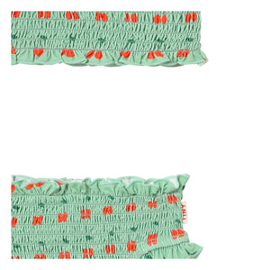 Tinycottons - Bañador con volantes Cherry | Agua verde