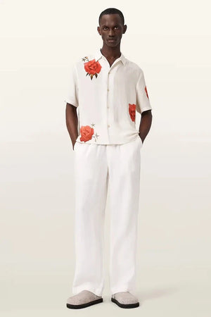AllSaints Camisa de lino para hombre FLEUR