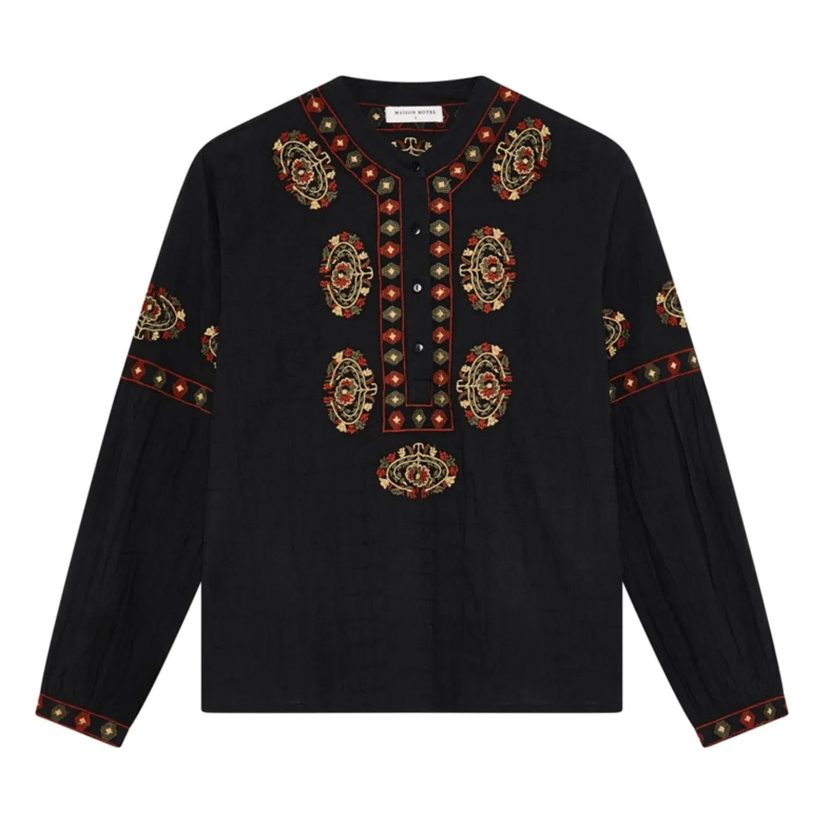 Maison Hotel - Blusa Bruna Coton Flammé | Negro