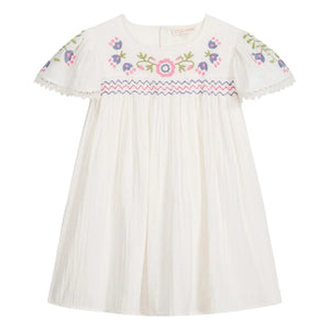 Louise Misha - Vestido bordado Ana Algodón orgánico | Blanco