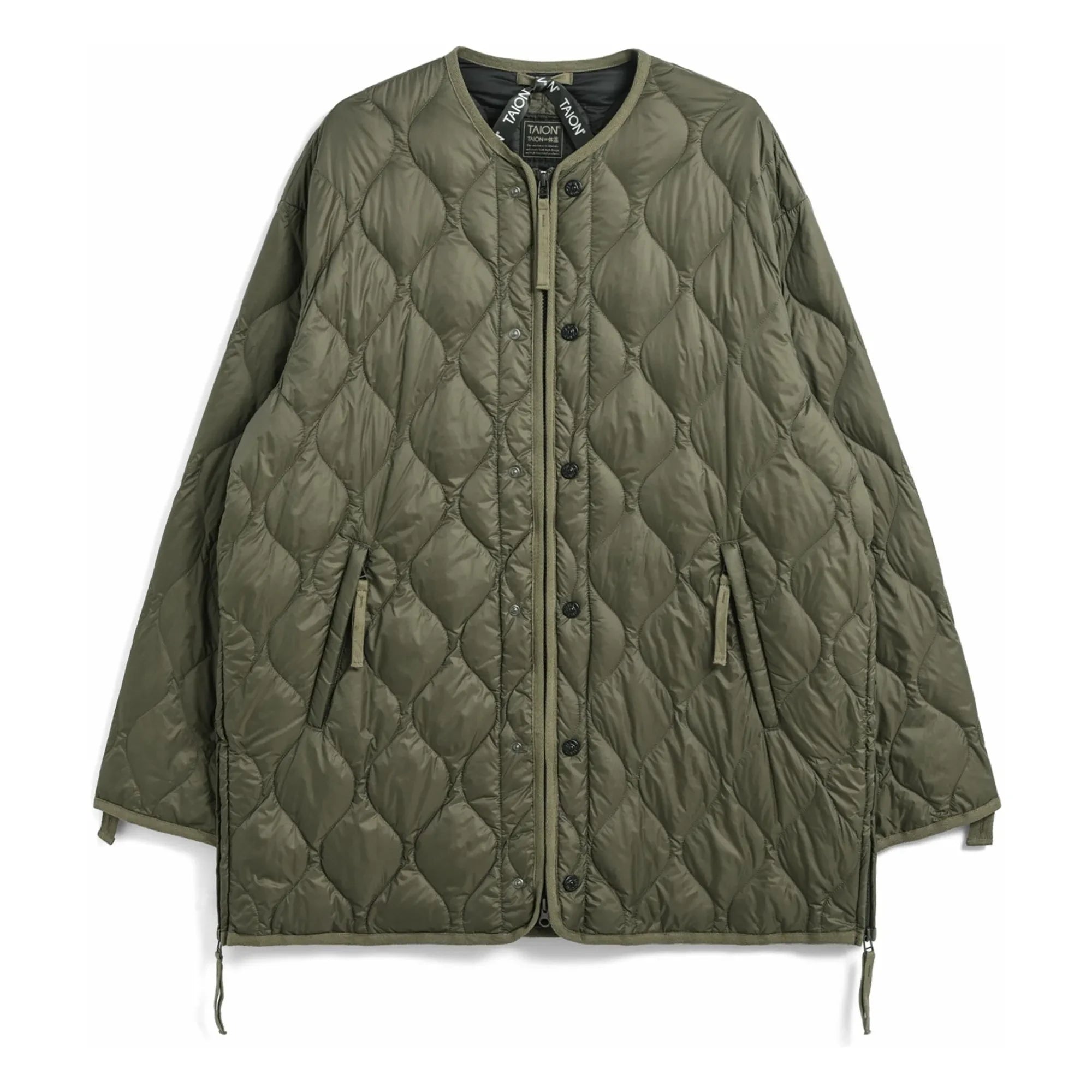 Taion - M65 Chaqueta militar con cremallera y forro extraíble | Caqui