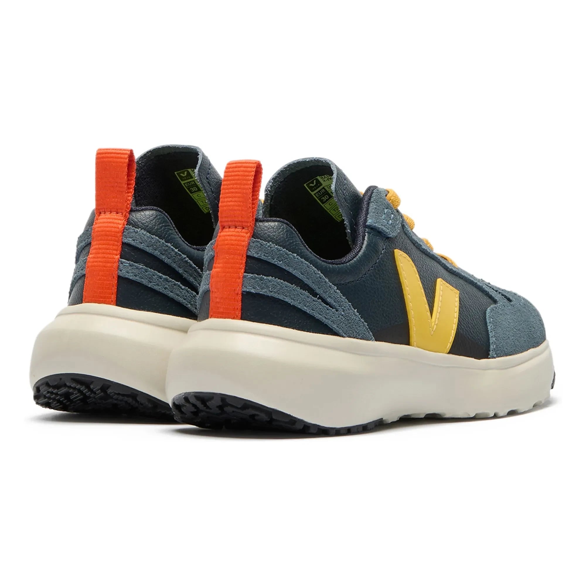 Veja - Zapatillas con Cordones y Encaje Pequeño Canario Piel Abierta O.T. | Azul