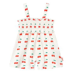 Tinycottons - Mono de algodón con estampado de cerezas | Blanco