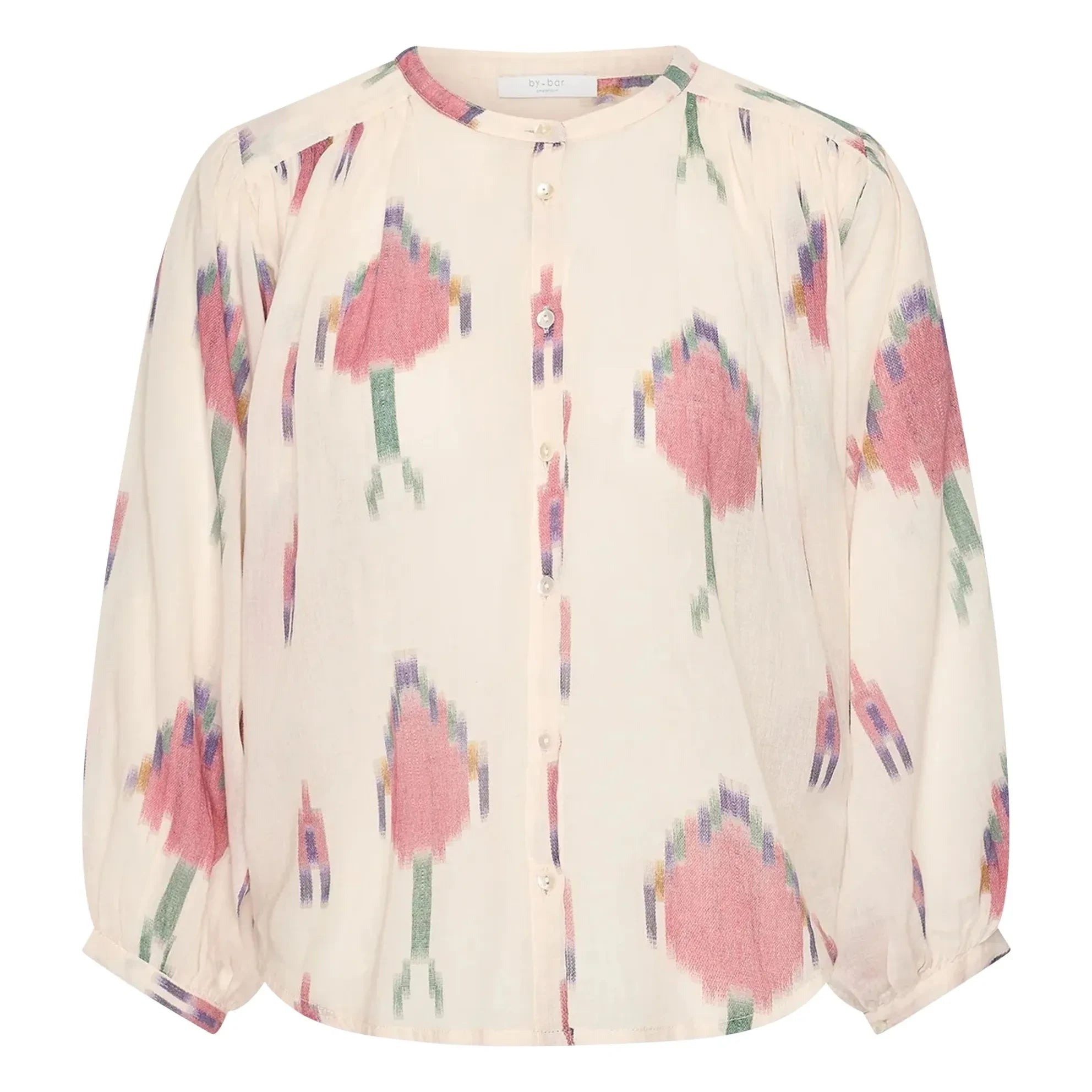 By Bar - Blusa de algodón orgánico Becky Ikat | Blanco