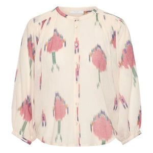 By Bar - Blusa de algodón orgánico Becky Ikat | Blanco
