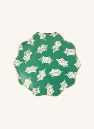 Meri Meri - Platos grandes de Navidad con diseño de Block Print - set de 8