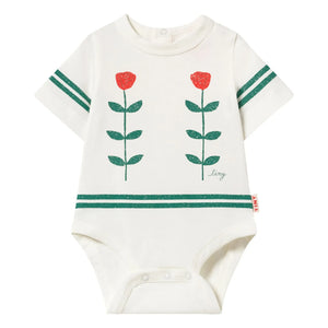 Tinycottons - Body Rosas de Algodón Orgánico | Blanco