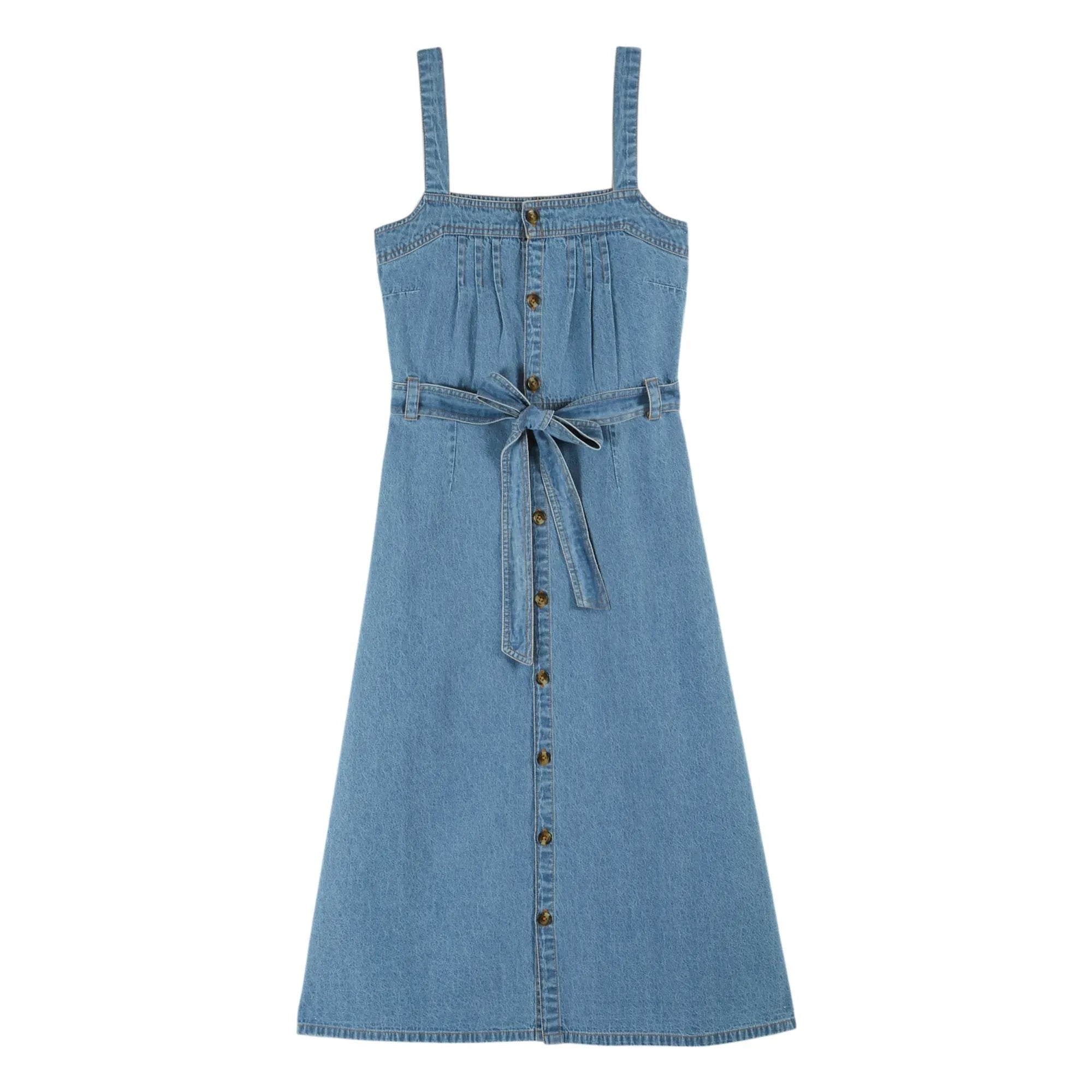 Emile et Ida - Vestido de algodón vaquero | Azul
