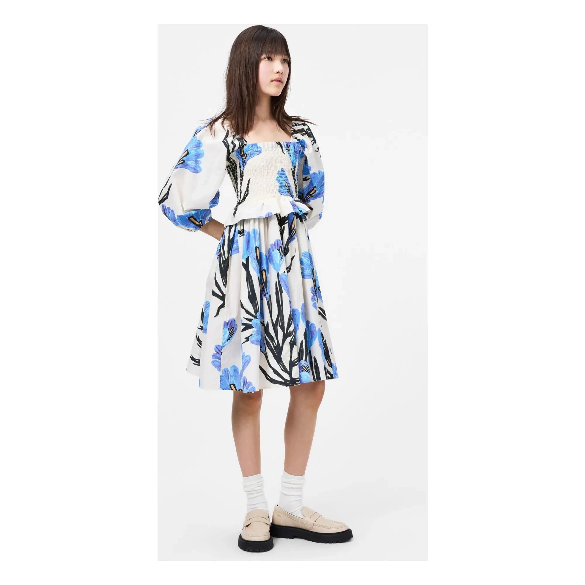 Molo - Vestido floral de algodón orgánico Chipie | Crudo
