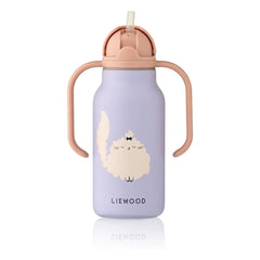 Liewood - Kimmie Paslanmaz Çelik Su Şişesi - 250 ml | Cat/Warm lilac