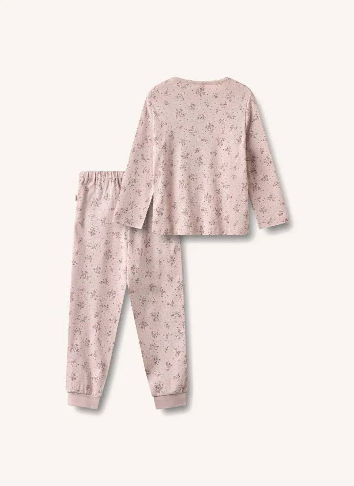 Wheat - Mila Fleuri Pijama de algodón orgánico | Rosa polvo