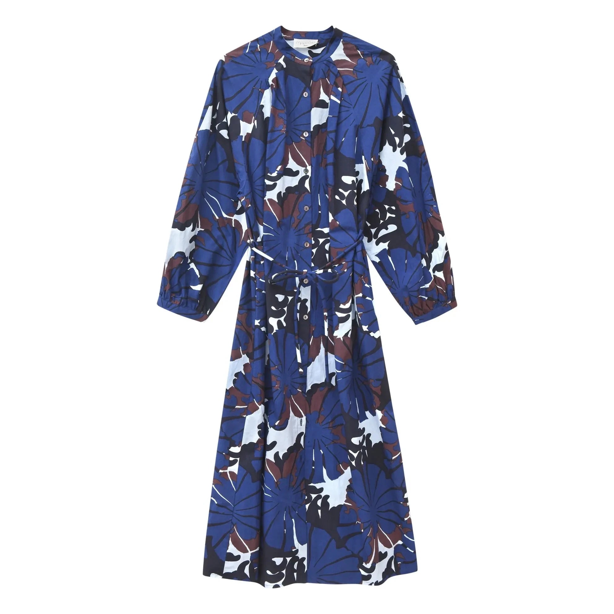 Mapoésie - Vestido de popelín Eulalie Pavot de algodón | Azul
