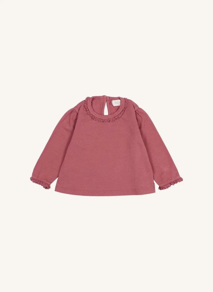 Búho - Camiseta de algodón orgánico Dantel Bébé | Malva