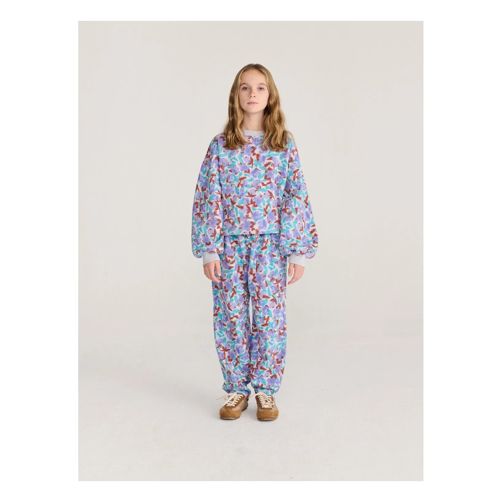 Bobo Choses - Pantalón deportivo de algodón orgánico con estampado floral | Lavanda