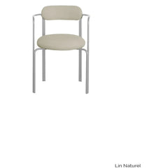 Gabrielle Paris - Silla Hortense en lino y acero cromado | Gris