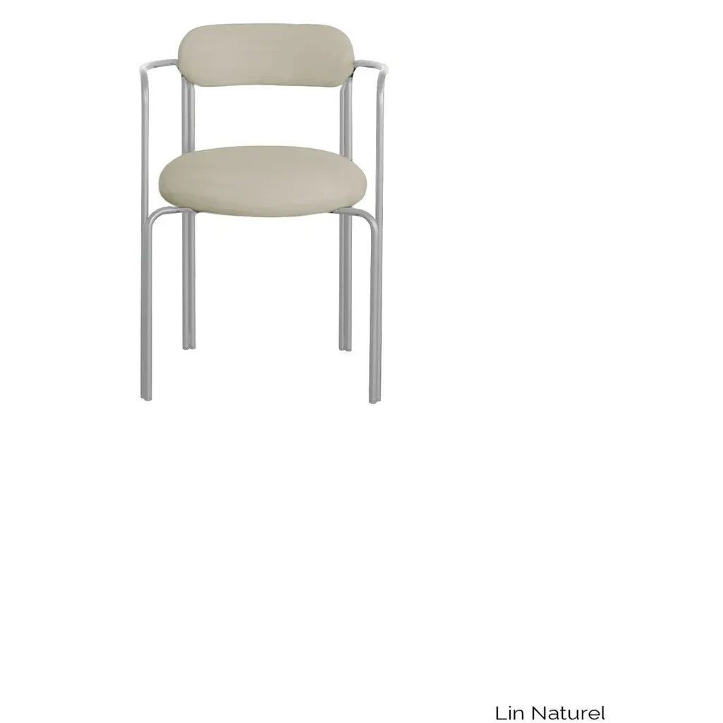 Gabrielle Paris - Silla Hortense en lino y acero cromado | Gris