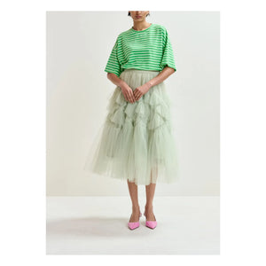 Essentiel Antwerp - Camiseta de rayas con cuentas Joste | Verde