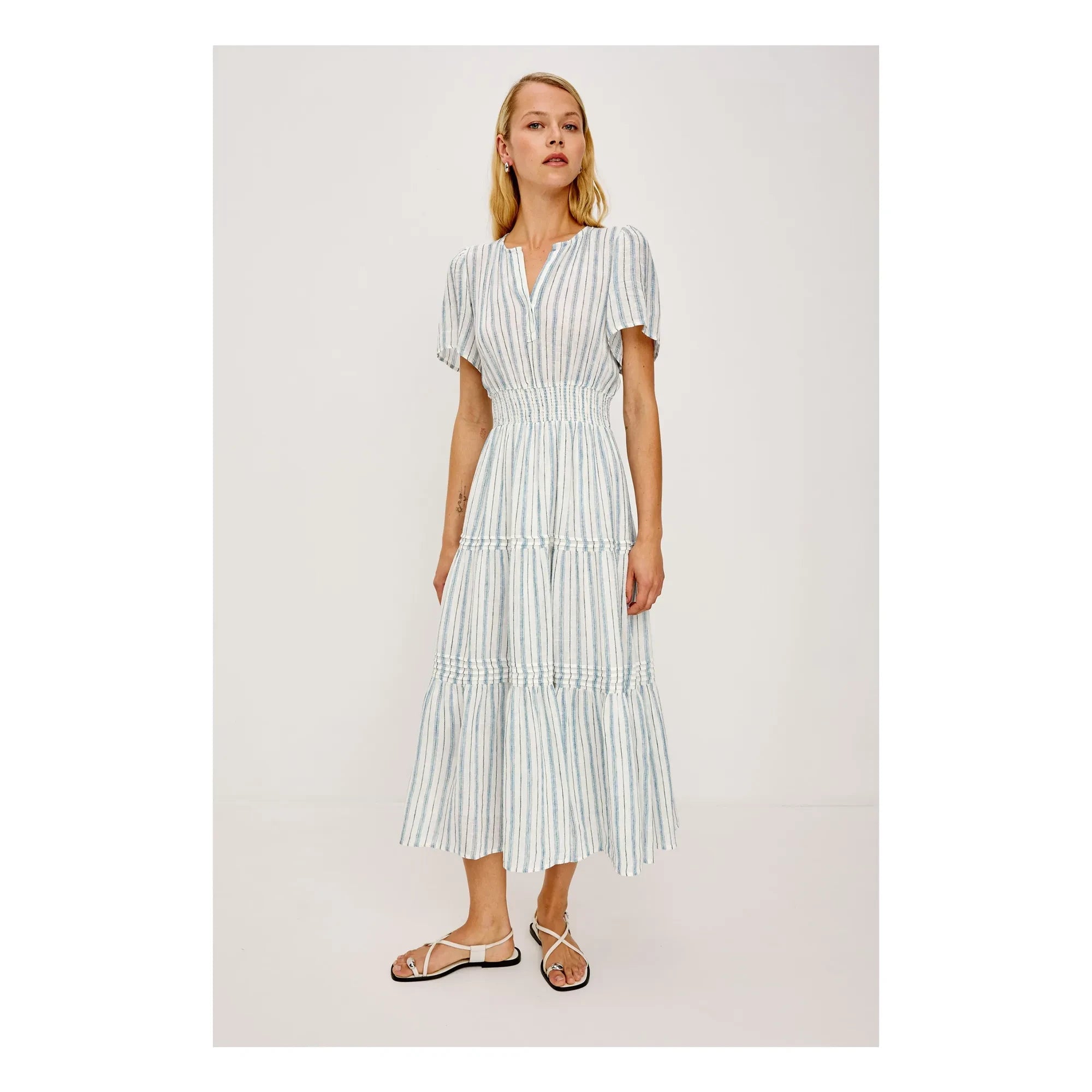 Rails - Vestido a rayas Cannes | Azul claro