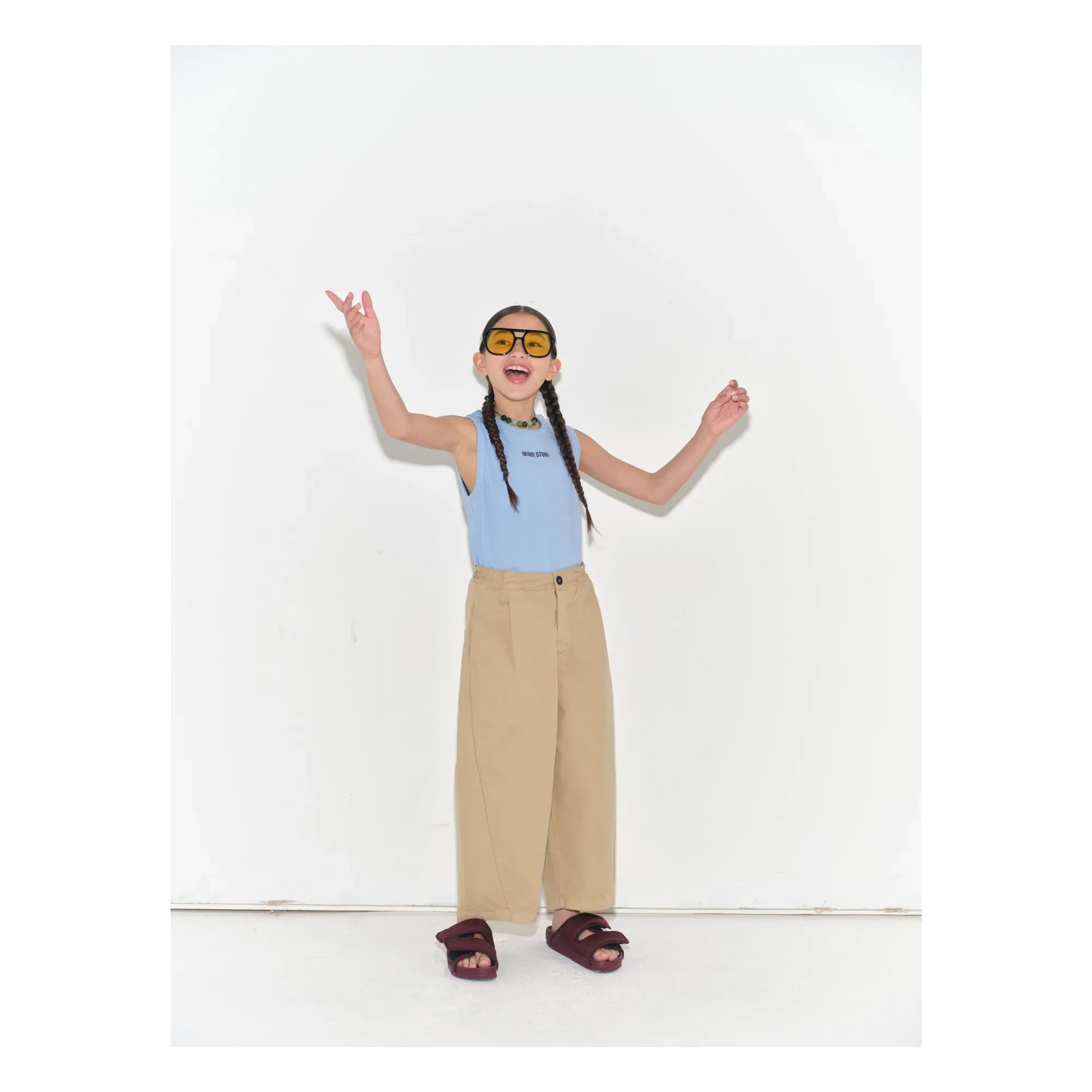 Main Story - Pantalón Varil de algodón orgánico | Beige