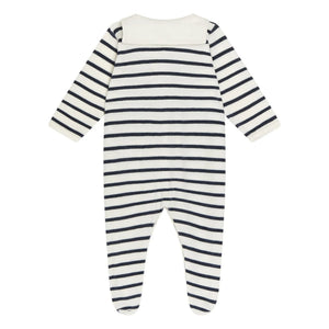 Petit Bateau - Pijama de dormir de algodón orgánico estilo marinero | Blanco