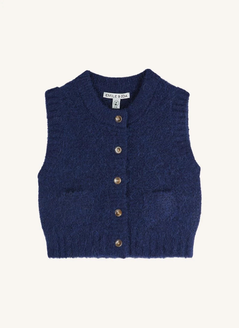 Emile et Ida - Chaleco de alpaca sin mangas | Azul oscuro