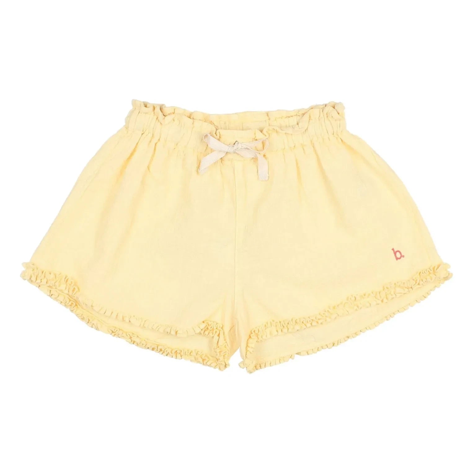 Búho - Short con volantes de algodón orgánico | Amarillo