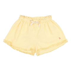 Búho - Short con volantes de algodón orgánico | Amarillo
