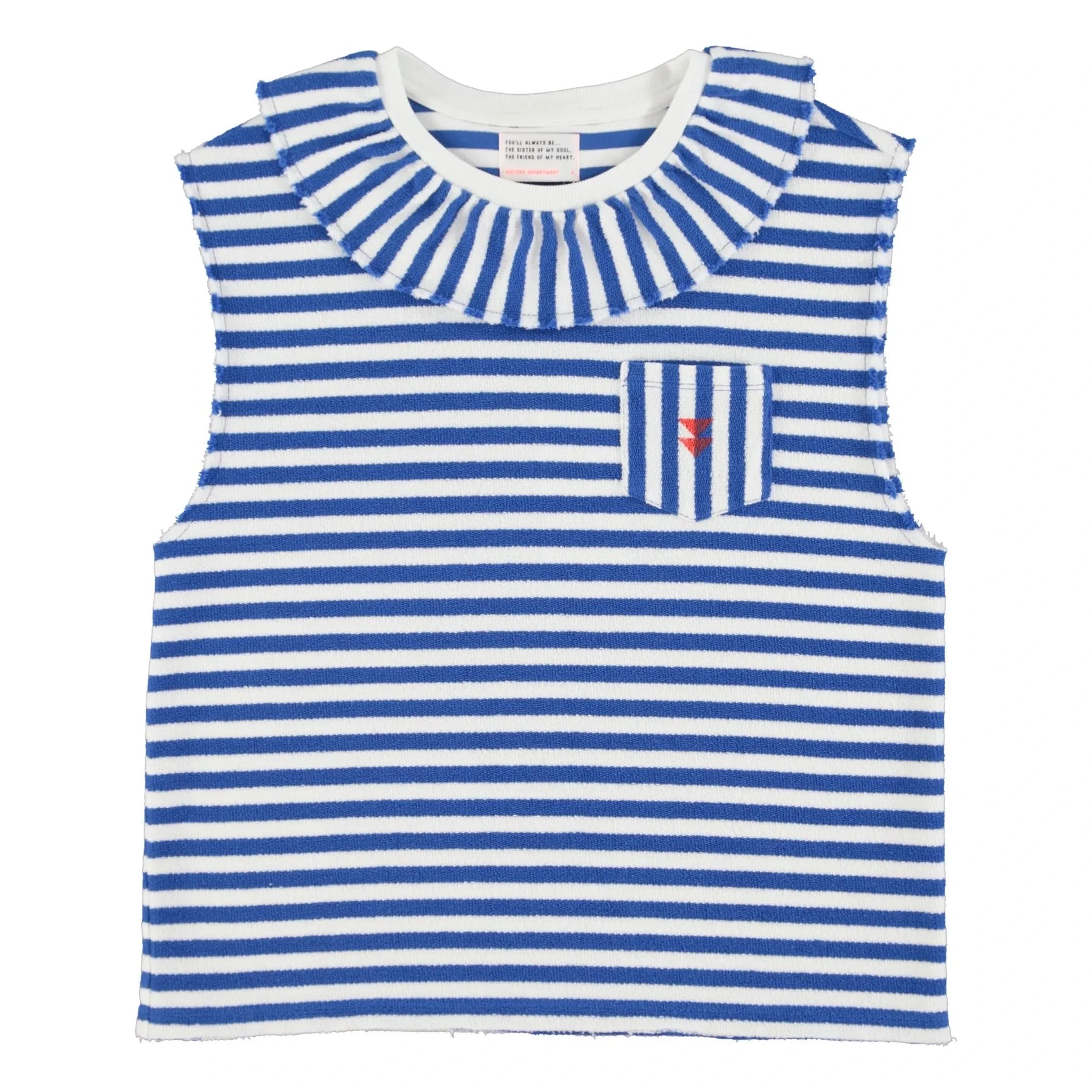 Sisters Department - Top deportivo Mathilde algodón orgánico rayado | Azul