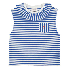 Sisters Department - Top deportivo Mathilde algodón orgánico rayado | Azul