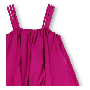 Chloé - Vestido de crepé satinado con volumen | Fucsia