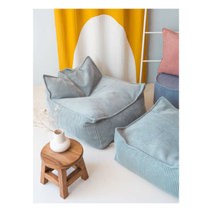 Wigiwama - Sillón individual de terciopelo | Azul claro