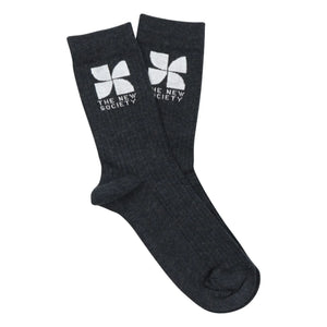 the new society - Calcetines con logo | Gris jaspeado